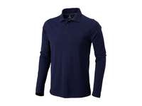 Рубашка поло Oakville мужская с длинным рукавом, темно-синий, размер 56