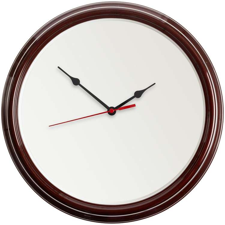Часы настенные Flat Circle, коричневые