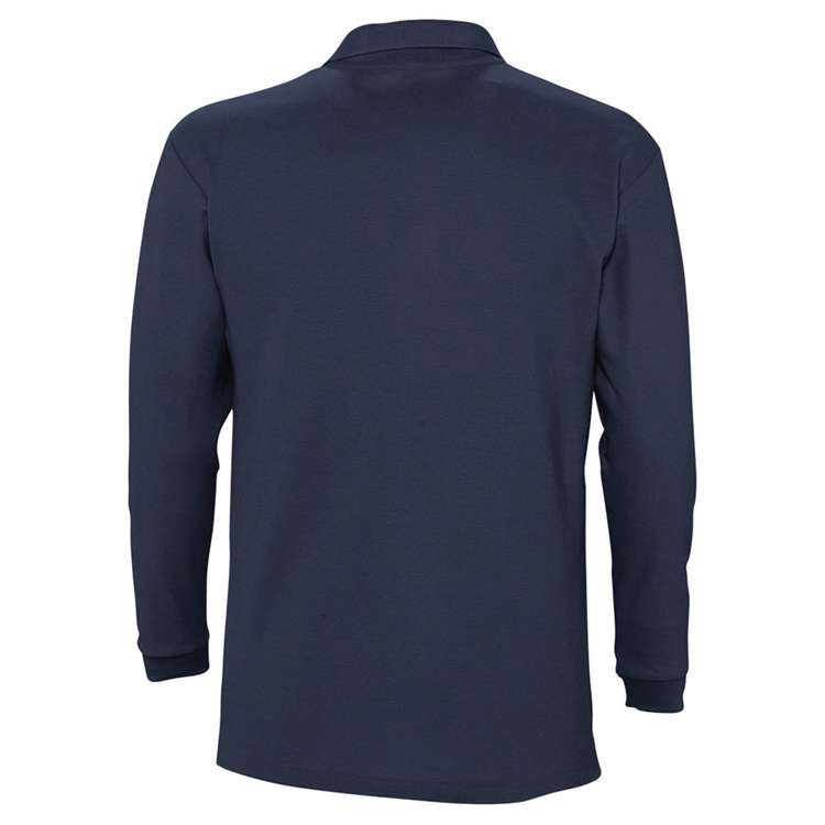 Рубашка поло мужская с длинным рукавом Winter II 210 темно-синяя, размер S