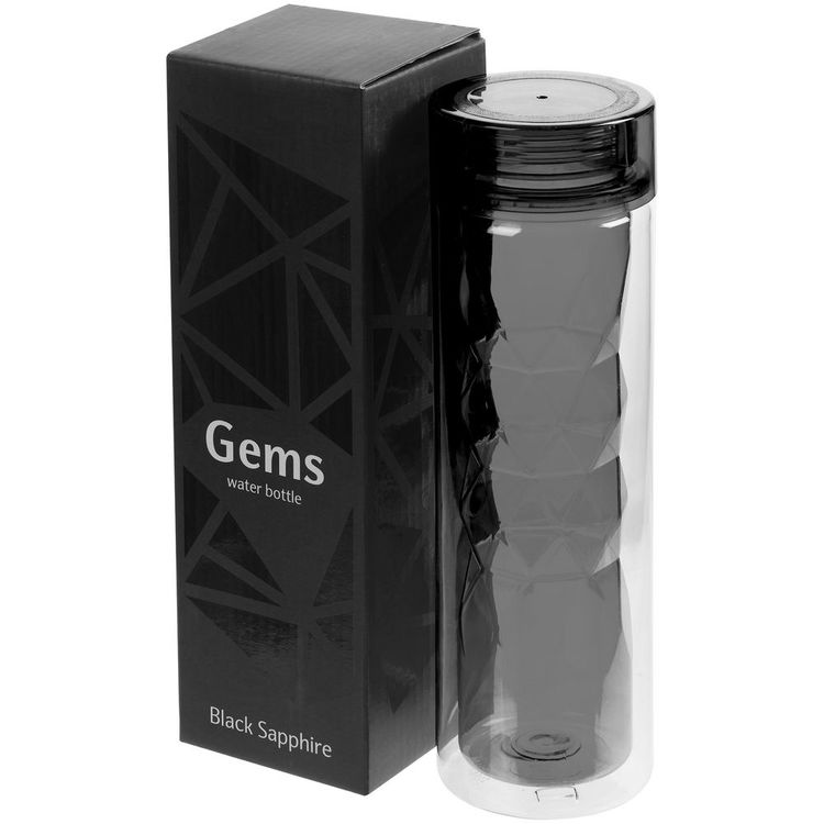 Бутылка для воды Gems Black Morion, черный морион