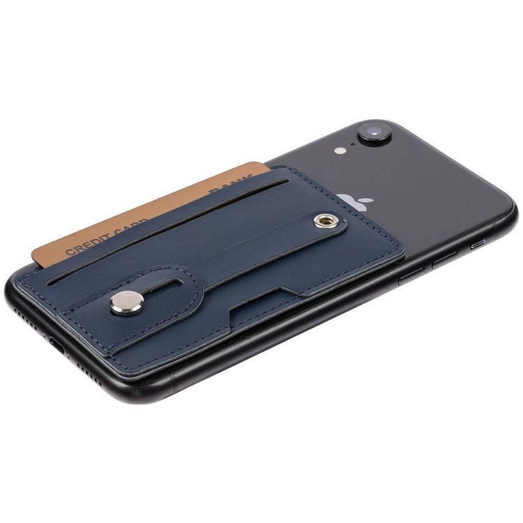 Чехол для карт на телефон Frank с RFID-защитой, синий