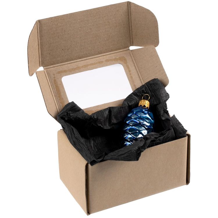 Елочная игрушка «Шишка» в коробке, синяя
