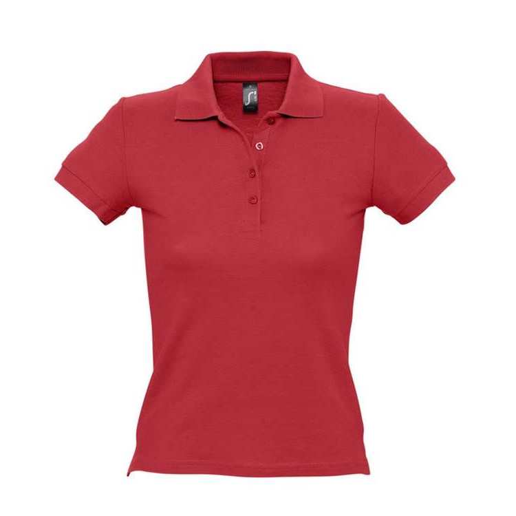 Рубашка поло женская PEOPLE 210 красная, размер L