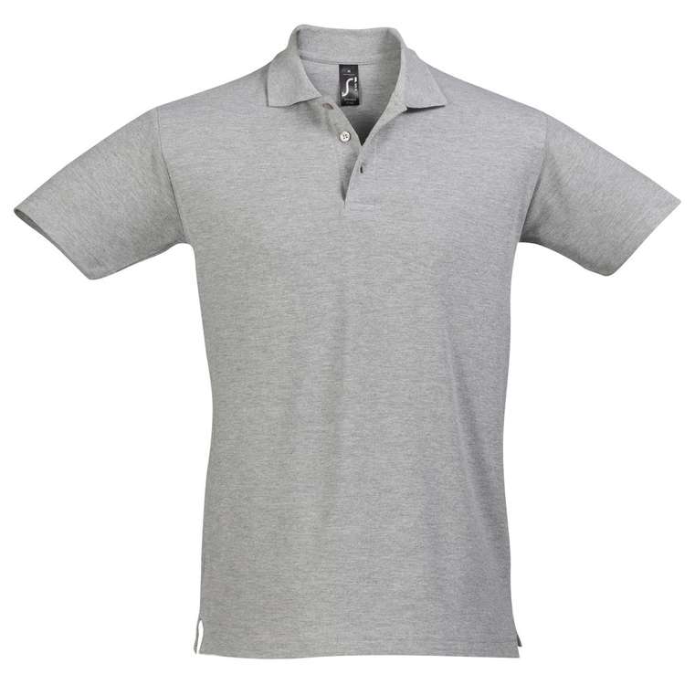 Рубашка поло мужская SPRING 210 серый меланж, размер L