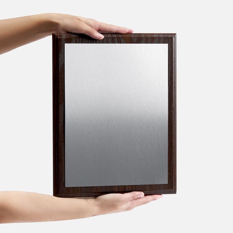 Плакетка Plaque XL, венге с серебристой пластиной