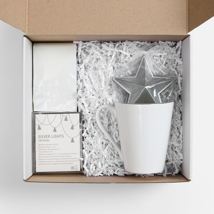 Набор «Планы на счастье», белый с серебристым