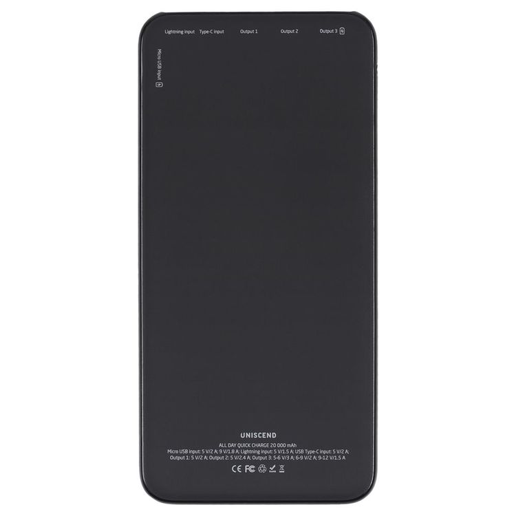 Внешний аккумулятор Uniscend All Day Quick Charge PD 20000 мAч, черный
