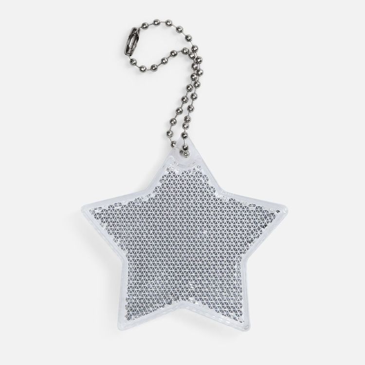 Пешеходный светоотражатель с цепочкой «Звезда», белый