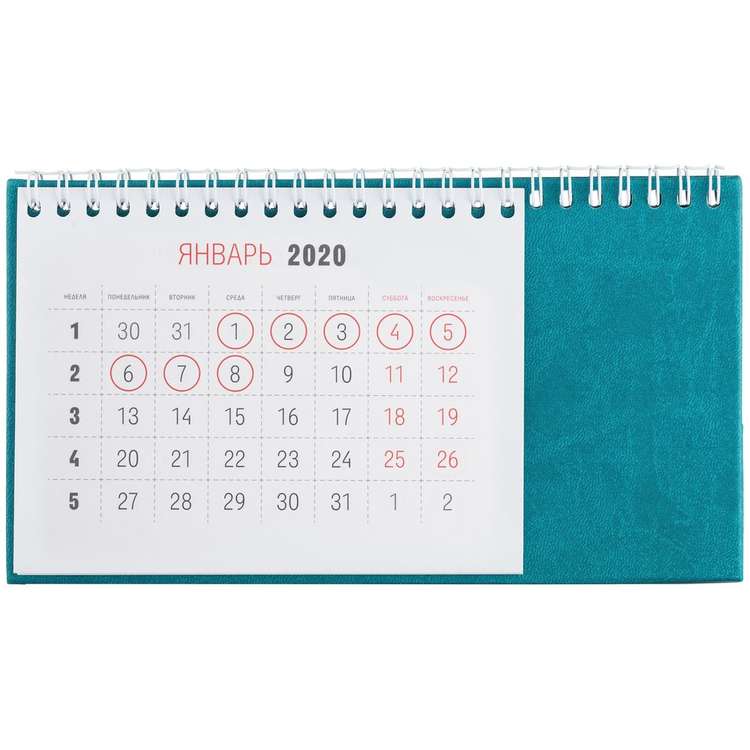 Календарь настольный Brand, бирюзовый