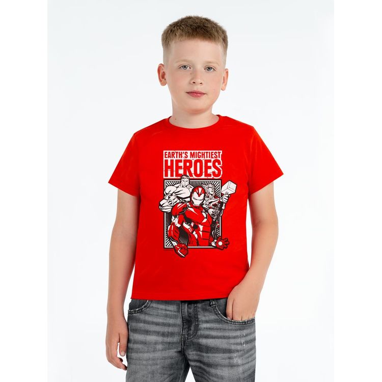 Футболка детская Marvel Heroes, красная, на рост 142-154 см (12 лет)
