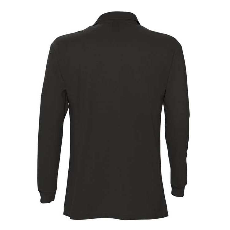 Рубашка поло мужская с длинным рукавом STAR 170, черная, размер XL