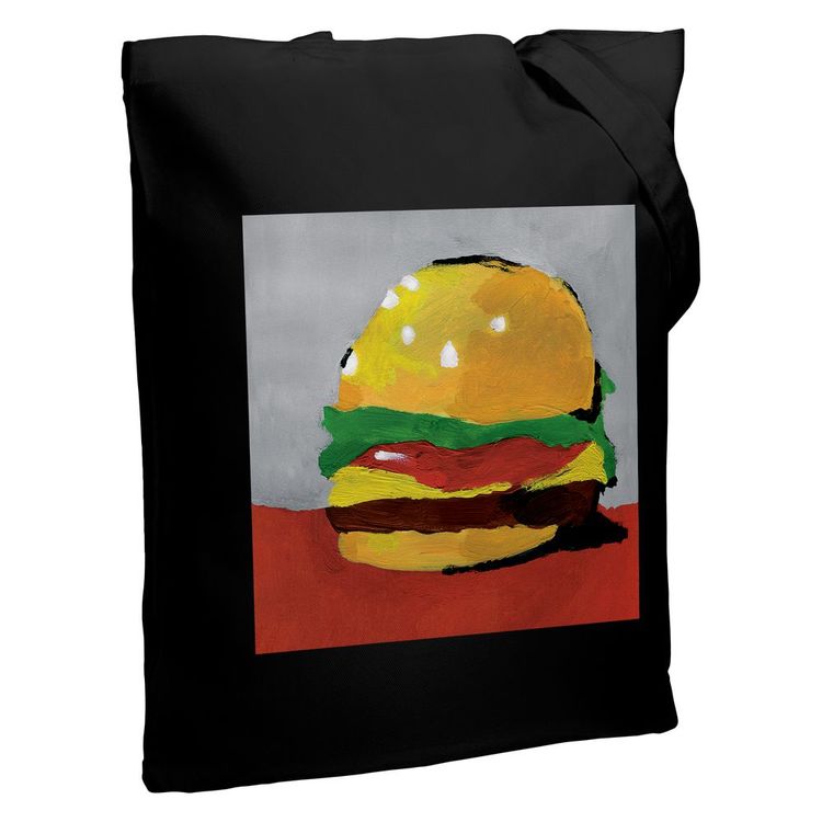 Холщовая сумка «Гамбургер», черная