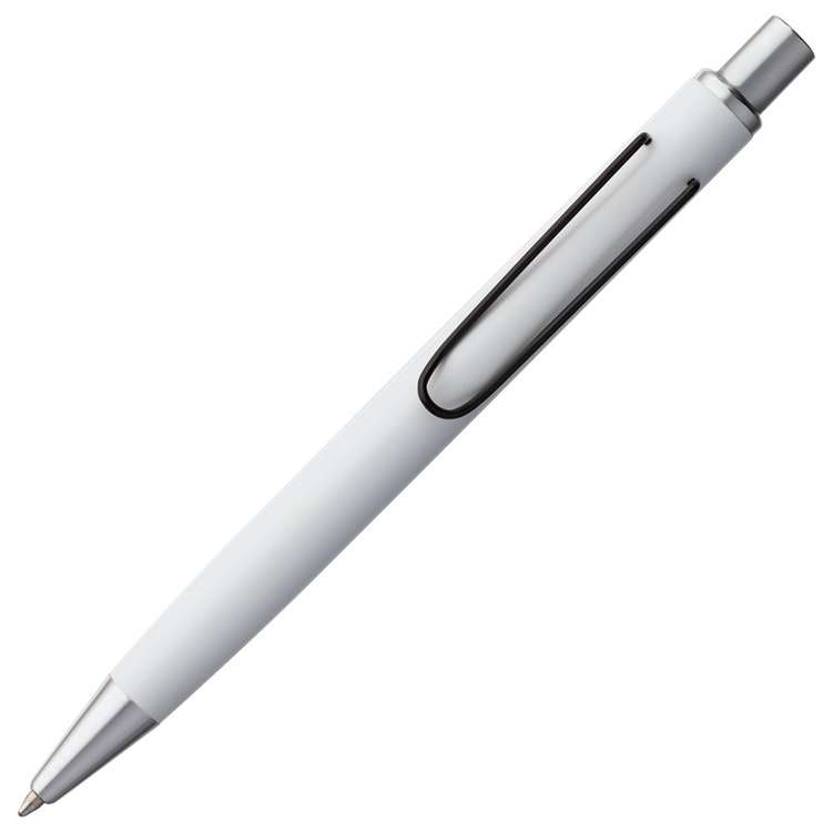 Ручка шариковая Clamp, белая с черным