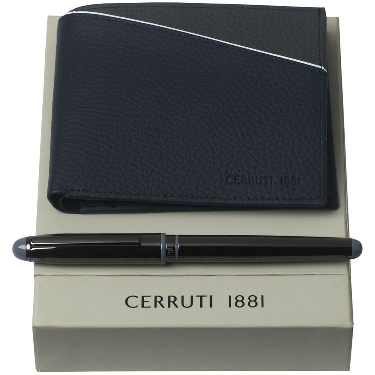 Набор Cerruti 1881: кошелек и роллер, синий