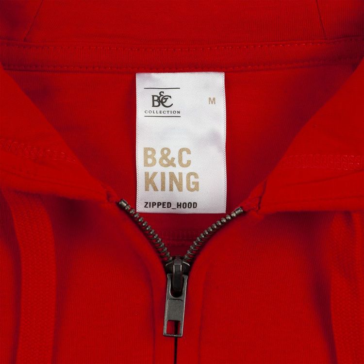 Толстовка с капюшоном на молнии унисекс King, бордовая, размер 3XL