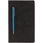 Блокнот Magnet с ручкой, черно-голубой