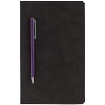 Блокнот Magnet с ручкой, черно-фиолетовый