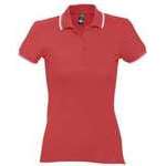 Рубашка поло женская Practice Women 270, красная с белым