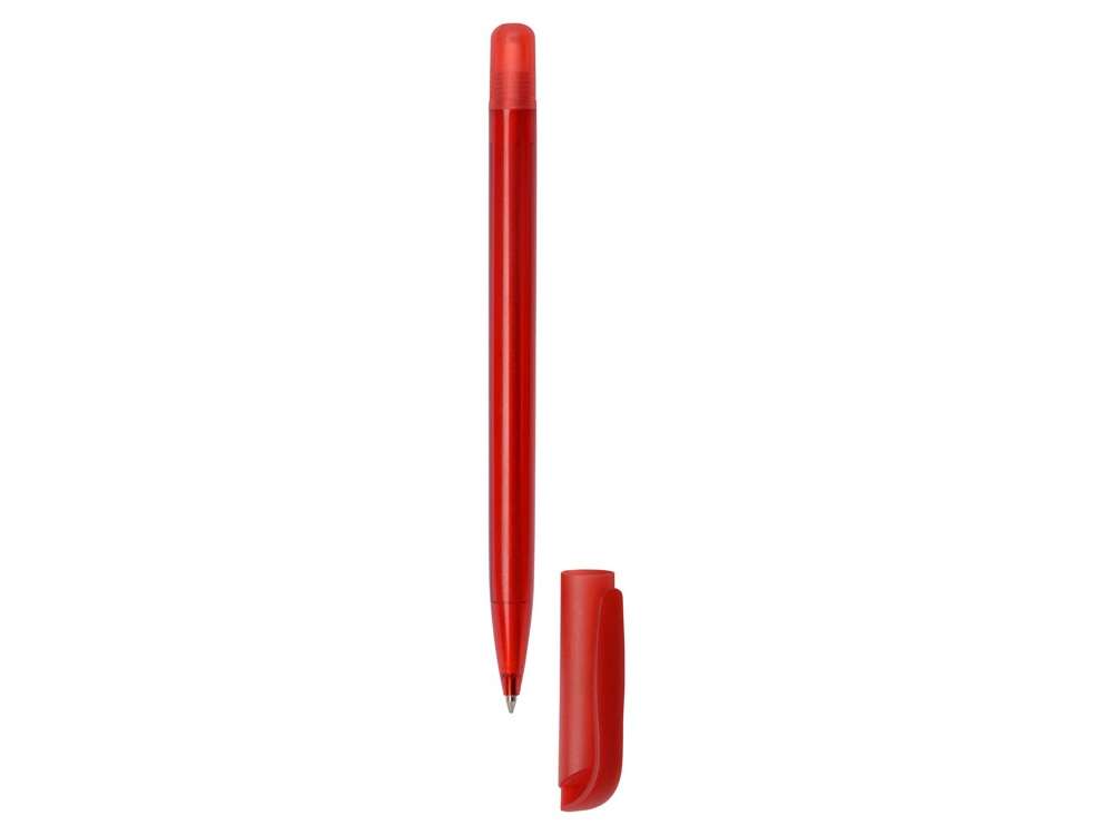 Ручка шариковая пластиковая Delta из переработанных контейнеров, красная