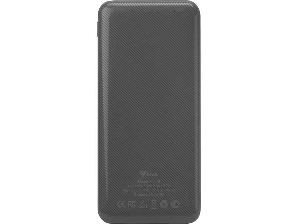 Внешний аккумулятор Evolt Mini-5, 5000 mAh, серый