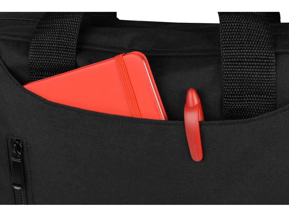Сумка для ноутбука Wing с вертикальным наружным карманом, черный (Р)