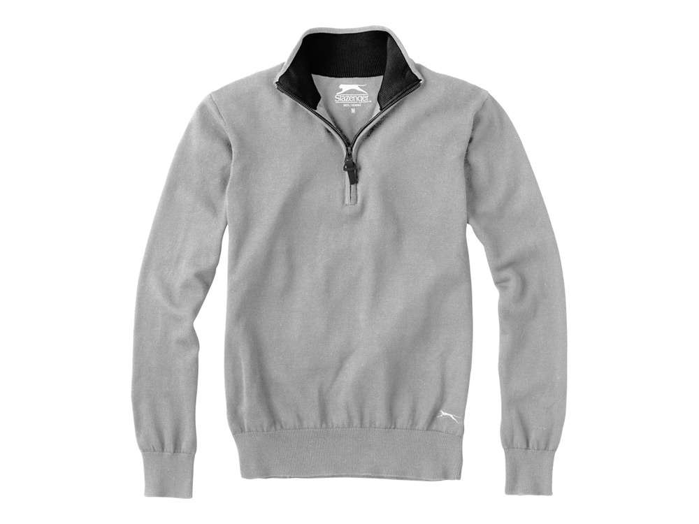 Пуловер Set с застежкой на четверть длины, серый/черный