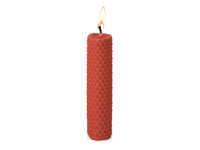 Свеча из вощины 3 х 12,5 см с деревянным ярлыком, красный