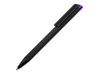 Ручка металлическая шариковая Taper Metal софт-тач с цветным зеркальным слоем, черный с фиолетовым