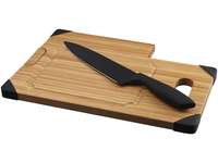 Разделочная доска с ножом Bamboo, коричневый/черный